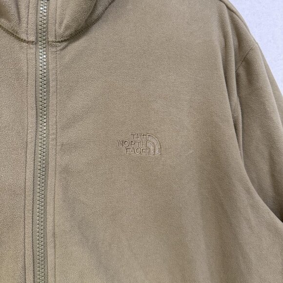 North Face Jacket Mens XL Tan Full Zip TKA 100 Fleece Outdoor Hiking Lightweight - Picture 2 of 11